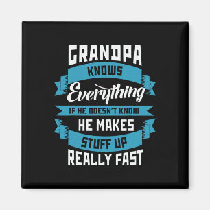 Opa weet alles grappig Vader & #; s Day Kosten Magneet