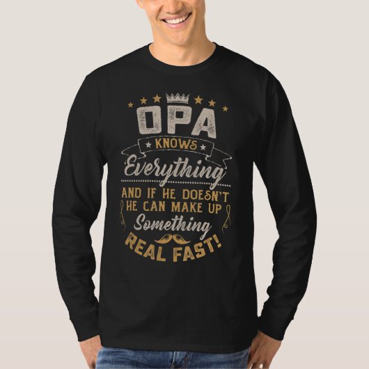 Opa weet alles Mannen  opa T-shirt (Voorkant)