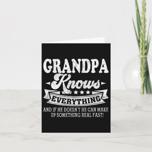 Opa weet alles Shirt Grappig Vader&#; s D Kaart (Voorkant)