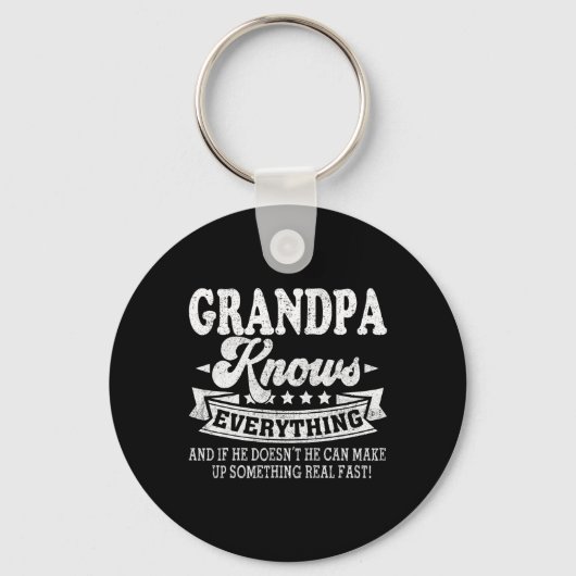 Opa weet alles Shirt Grappig Vader&#; s D Sleutelhanger (Voorkant)