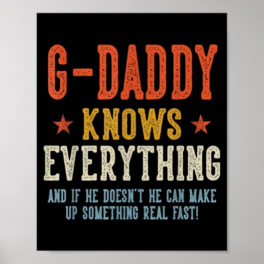 Opa weet alles vaderdag retro poster (Voorkant)