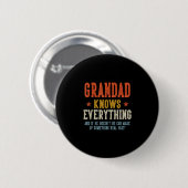 Opa weet alles vaderdag retro ronde button 5,7 cm (Voorkant /achterkant)