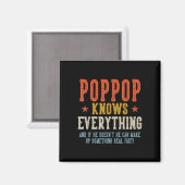 Opa weet alles vaderdag retro vintage magneet (Voorkant / Achterkant)