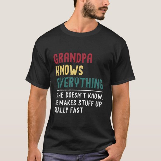 Opa weet alles van Vaderdag voor opa T-shirt (Voorkant)
