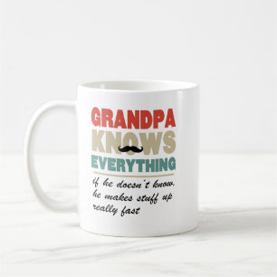 Opa weet alles wat shirt is koffiemok
