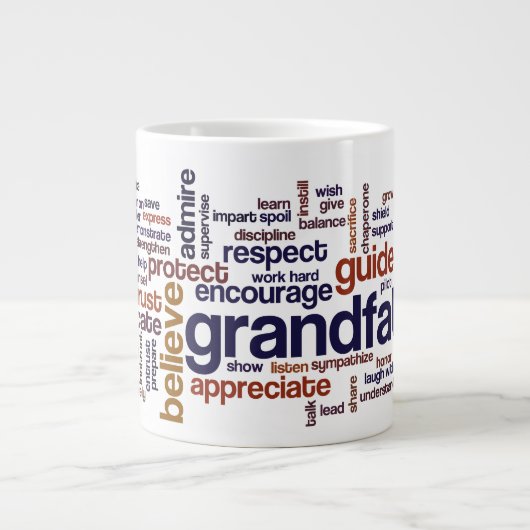 Opa Word Cloud Grote Koffiekop (Voorkant)
