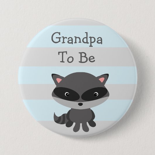 Opa wordt Button Raccoon Woodlands Theme (Voorkant)