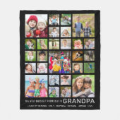 Opa Zeggen 27 Foto Collage Aangepaste Tekstkleur Fleece Deken (Voorkant)