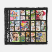 Opa Zeggen 27 Foto Collage Aangepaste Tekstkleur Fleece Deken (Voorkant (Horizontaal))