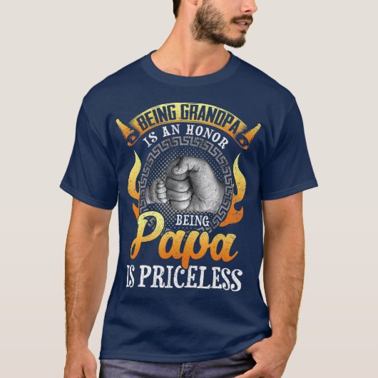 Opa zijn is een eer om papa te zijn t-shirt (Voorkant)