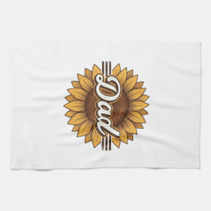 Opa Zonnebloem Vintage Gravure Shirt Ontwerp_1 Theedoek