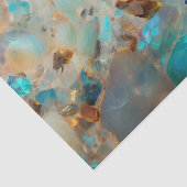 Opaal  Blauw Aqua Gem Stone Tissuepapier (Detail)