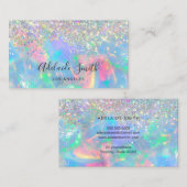 Opaal edelsteen faux glitter visitekaartje (Voorkant / Achterkant)