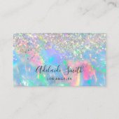 Opaal edelsteen faux glitter visitekaartje (Voorkant)