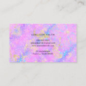 Opaal geïnspireerde paarse blauwe textuur visitekaartje (Achterkant)