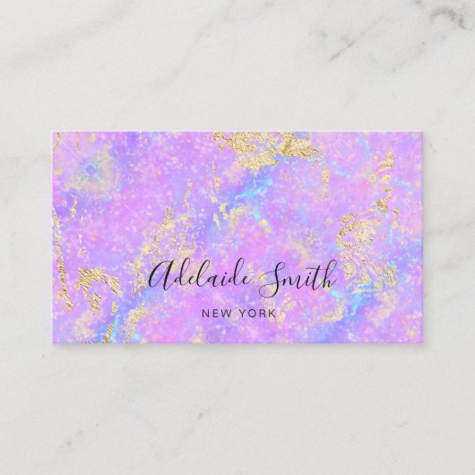 Opaal geïnspireerde paarse blauwe textuur visitekaartje (Voorkant)