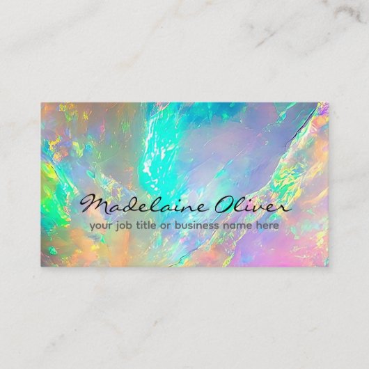 Opaal gekleurde QR-code Modern Visitekaartje (Voorkant)