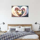 *~* Opaal Hart Engel Vleugels Topaz AP78 Canvas Afdruk (Insitu (Slaapkamer))