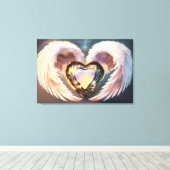 *~* Opaal Hart Engel Vleugels Topaz AP78 Canvas Afdruk (Insitu (Houten vloer))