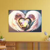 *~* Opaal Hart Engel Vleugels Topaz AP78 Canvas Afdruk (Insitu (Woonkamer))