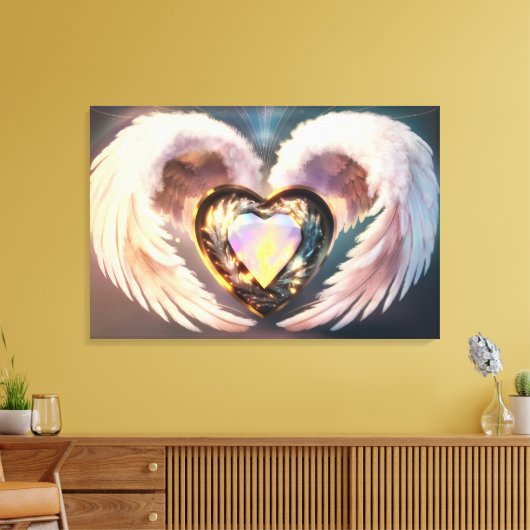 *~* Opaal Hart Engel Vleugels Topaz AP78 Canvas Afdruk (Insitu (Woonkamer))