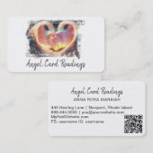 *~* Opaal Hart Gouden Engel Vleugels AP78 QR Visitekaartje (Voorkant / Achterkant)