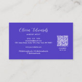 Opaal iriserend script Violet QR-code Visitekaartje (Achterkant)
