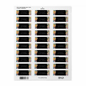 Opaal ontwerp op zwart retouradres label (Full Sheet)