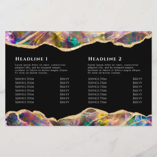 Opaal ontwerp op zwarte bifold brochure (Achterkant)