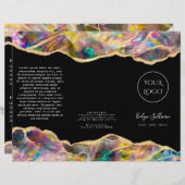 Opaal ontwerp op zwarte brochure (Voorkant / Achterkant)