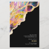 Opaal ontwerp op zwarte prijslijst flyer (Achterkant)