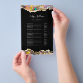 Opaal ontwerp op zwarte prijslijst flyer (Hand)