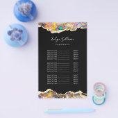 Opaal ontwerp op zwarte prijslijst flyer (Enkel)