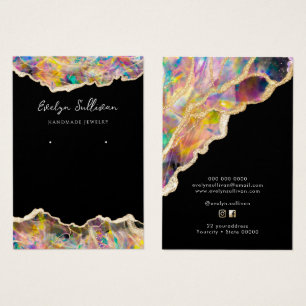 Opaal ontwerp op zwarte sieraden display kaart