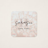 Opaal Steen Achtergrond Cadeaubon Monogram Vierkante Visitekaartjes (Voorkant)