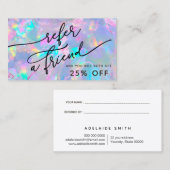 Opaal textuur referral kaart visitekaartje (Voorkant / Achterkant)