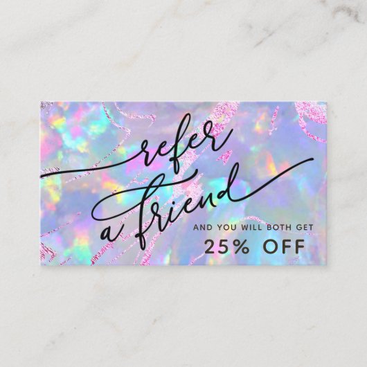 Opaal textuur referral kaart visitekaartje (Voorkant)