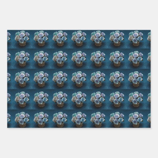 opaalachtig iriserend Rozen inpakpapier (Voorkant)