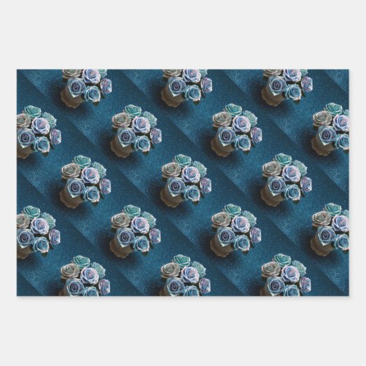 opaalachtig iriserend Rozen inpakpapier (Voorkant 2)