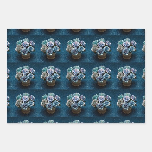 opaalachtig iriserend Rozen inpakpapier (Voorkant)