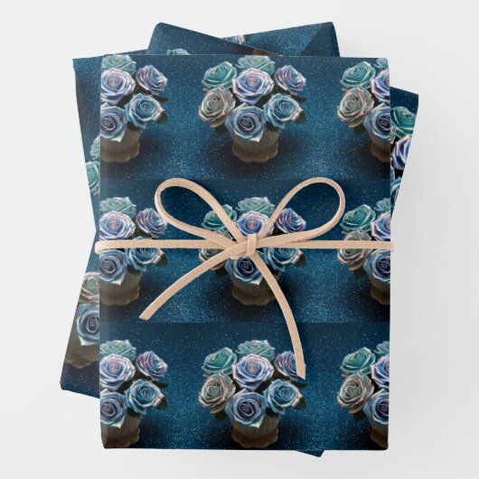 opaalachtig iriserend Rozen inpakpapier (In situ)