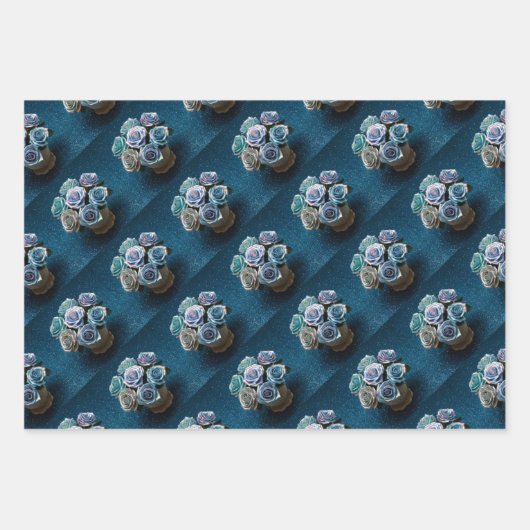 opaalachtig iriserend Rozen inpakpapier (Voorkant 3)