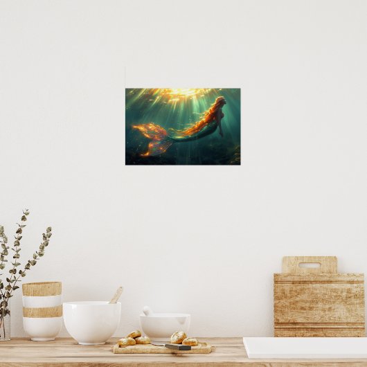 Opaalachtige zeemeermin poster (Keuken)