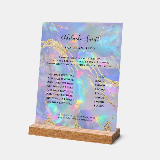 opaalprijslijst acryl bord (Hoek)