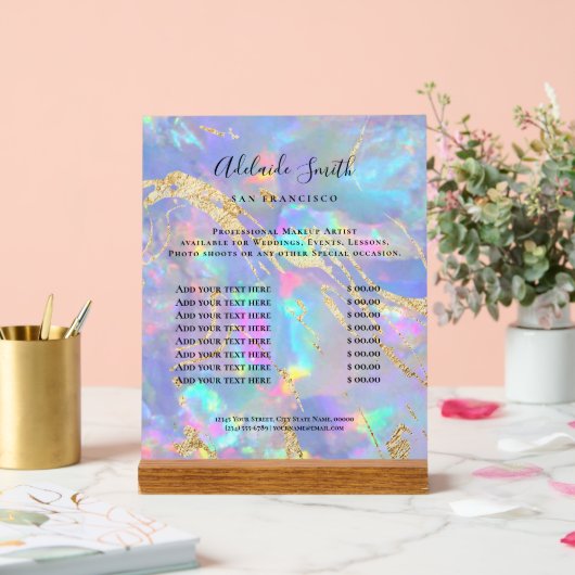 opaalprijslijst acryl bord (Huwelijk)