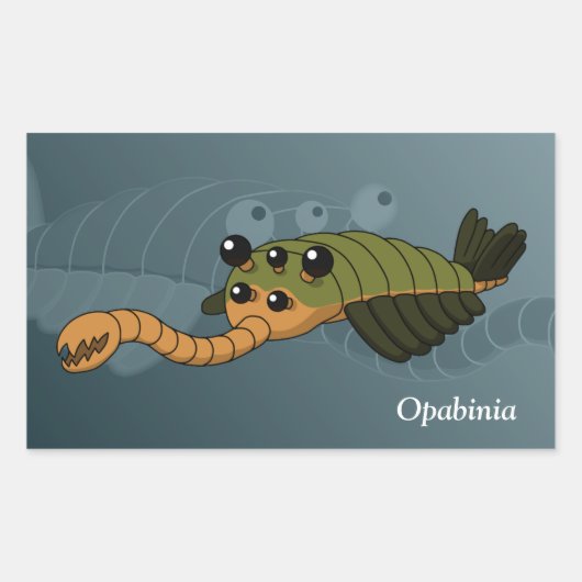 Opabinia - Prehistorisch dier Rechthoekige Sticker (Voorkant)
