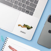 Opabinia- Prehistorisch Zee Creature Vinyl Sticker (Laptop met iPhone)