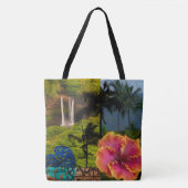 Opaeka'a Herfsten, Kauai Hawaiian Collage Beach Ba Tote Bag (Voorkant)