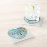 Opal 14th Wedding Anniversary Heart Glass Glazen Onderzetter<br><div class="desc">Celebrate 14 years of love with this Opal 14th Wedding Anniversary Heart Glass Coaster. Featuring an elegant heart design inspired by the beautiful opal gemstone, this coaster is the perfect keepsake to mark this special milestone. Crafted with care and designed to add a touch of sophistication to any home, this...</div>