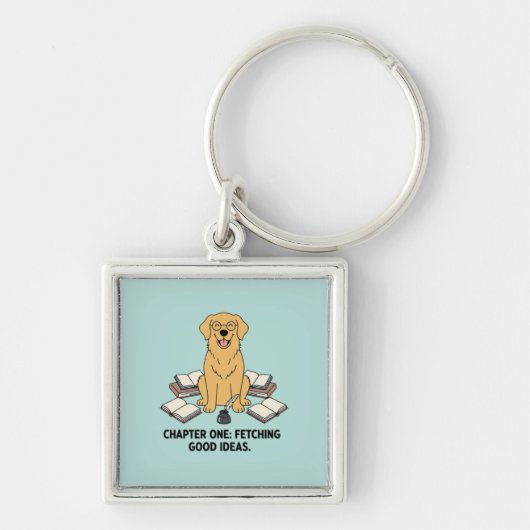 Opal Academic Dog Lover Golden Retriever Writer Sleutelhanger (Voorkant)